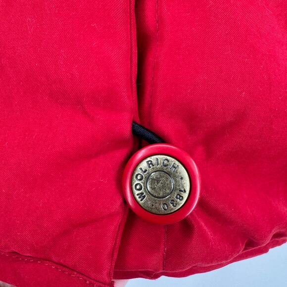 Woolrich Puffer Vest Womens Large Red Button Up Jacket + Pockets Outdoor Vintage - Picture 5 of 7